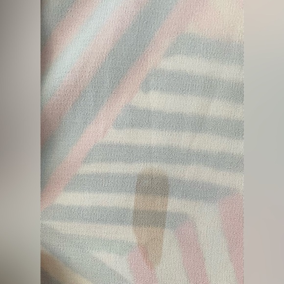 Alice + Olivia Geometric Stripe Dress Mini Halter Multicolor Print Shift; size L - Picture 3 of 7